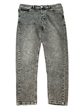 Vintage Vigor Jeans Gray Washed Straight Leg Distressed Denim Size 38
